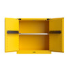 Justrite Utili-Guard+™ Flammable Safety Cabinet, 45 Gallon, Self-Close 2-Door with Attachments, 2 Shelves, Industrial Chemical Storage, Yellow Finish