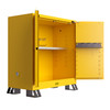 Justrite Utili-Guard+™ Flammable Safety Cabinet, 45 Gallon, Self-Close 2-Door with Attachments, 2 Shelves, Industrial Chemical Storage, Yellow Finish