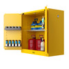 Justrite Utili-Guard+™ Flammable Safety Cabinet, 45 Gallon, Self-Close 2-Door with Attachments, 2 Shelves, Industrial Chemical Storage, Yellow Finish