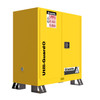 Justrite Utili-Guard+™ Flammable Safety Cabinet, 90 Gallon, Self-Close 2-Door with Attachments, 2 Shelves, Industrial Chemical Storage, Yellow Finish