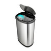 Automatic Waste Can, 13.2 gallon, Touch Free, Stainless Steel, Each