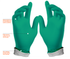 PowerForm PF-95GW White/Green Extended-Cuff Textured Nitrile Exam Gloves with EnerGel, 5.9 mil, 9.5 inch, case/500