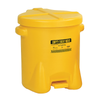 Eagle® 14 gal PE Oily Waste Can, Foot Lever, Yellow