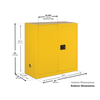 Eagle® Acid Safety Cabinet, 30 gallon, 2 Door, Self-Closing for Corrosives