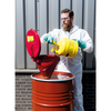 Justrite® Large Metal Drum Funnel, Self-Closing Lid, 6" Flame Arrester, Groundable