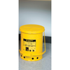 Justrite® 10 gal Oily Waste Can, Foot Operated Cover, Yellow