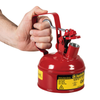 Justrite® Type I Steel Safety Can w/Trigger-handle for Flammables, 1 Pint, Red