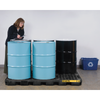 Justrite® EcoPolyBlend Accumulation Center, 6 Drum, Recycled Polyethylene, Black
