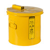 Dip Tank For Cleaning Parts, 3.5 Gallon, Manual Cover with Fusible Link, Steel, Yellow