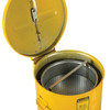 Dip Tank For Cleaning Parts, 3.5 Gallon, Manual Cover with Fusible Link, Steel, Yellow