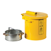 Wash Tank with Basket For Small Parts Cleaning, 1 Gallon, Self-Close Cover with Fusible Link, Steel, Yellow