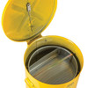 Wash Tank with Basket For Small Parts Cleaning, 6 Gallon, Self-Close Cover with Fusible Link, Steel, Yellow