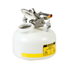 Quick-Disconnect Disposal Safety Can, Polypropylene Fittings For 3/8" Tubing, 2 Gallon, Poly, White