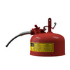 Justrite® Type II Steel Safety Can, AccuFlow, 2 gallon, 5/8" Spout, Red