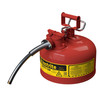 Justrite® Type II Steel Safety Can, AccuFlow, 2 gallon, 5/8" Spout, Red