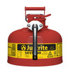 Justrite® Type II Steel Safety Can, AccuFlow, 2 gallon, 5/8" Spout, Red