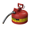 Justrite® Type II Steel Safety Can, 2.5 gallon AccuFlow, 1" Spout