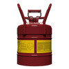 Justrite® Type II D.O.T. Steel Safety Can, AccuFlow, 5 gallon, 5/8" Spout, Roll Bars, Red