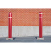 8" x 57" White Reflective Stripes, Bollard Cover, Red