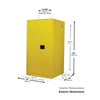 Justrite® Pesticide Cabinet, 60 gallon green, Self-Closing