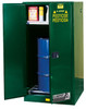Justrite® Pesticide Drum Cabinet, 55 gal, Rollers green, Self-Closing