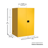 Justrite® Acid Safety Cabinet, 90 gal Blue, self-close, Sliding Door