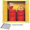 Justrite® Flammable Drum Cabinet with rollers, 2-Drum, Self-Closing