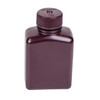 Nalgene® 312009-0004 Amber Rectangular Bottles, Bulk Pack, HDPE, 4 oz with Caps, case/500