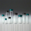 Clear Borosilicate Glass Sample Vials, 20mL, 24-400 Green PTFE Lined Caps, case/72