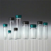 Clear Borosilicate Glass Vials, 60mL, Green PTFE Lined Caps, case/72