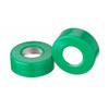 WHEATON® 20mm Crimp Seal Open Top Hole Caps, Aluminum Green, Unlined, case/1000