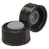 Case of 100 Black Wheaton® 20-400 I-Loc Caps, made of PP (Product Code: DWK-240676-01).