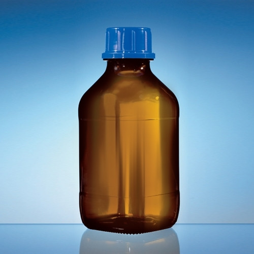 Plastic Coated Amber Bottle, 500mL, Square GL32 Cap