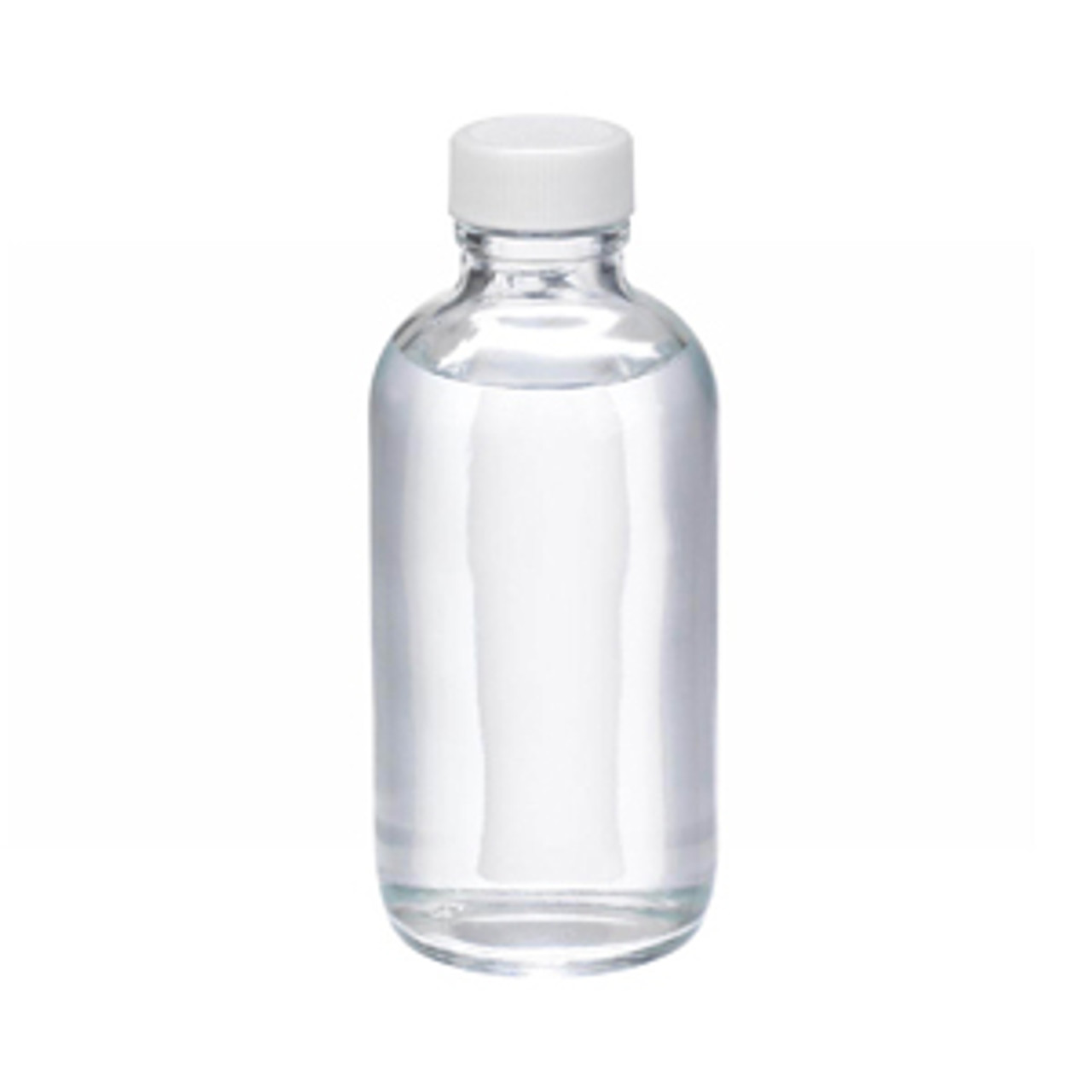 16oz Glass Boston Round Bottles, 28-400 Polypropylene Hole Cap & Bonded  PTFE/Silicone Septa, case/12