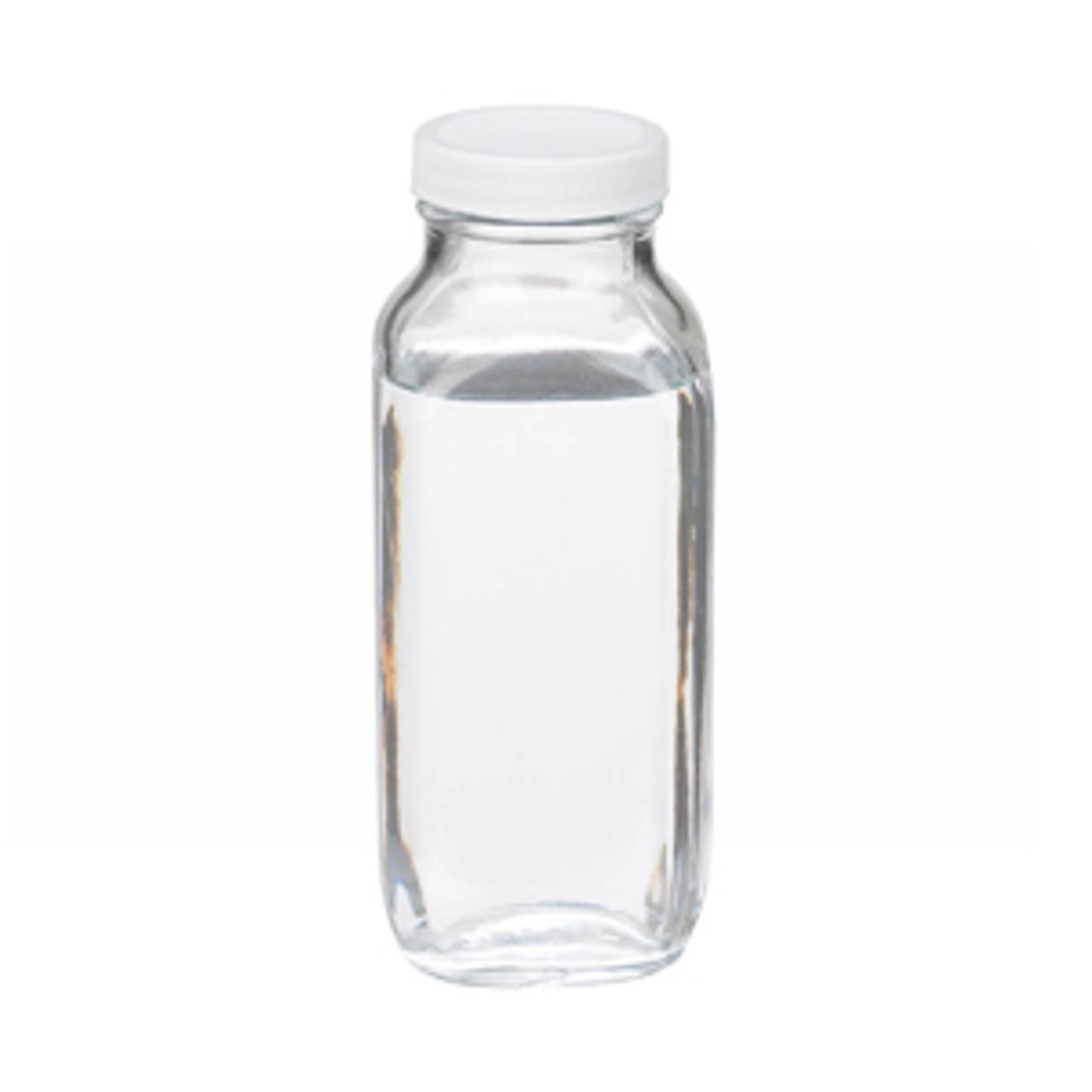 16 oz Clear Glass French Square Bottles