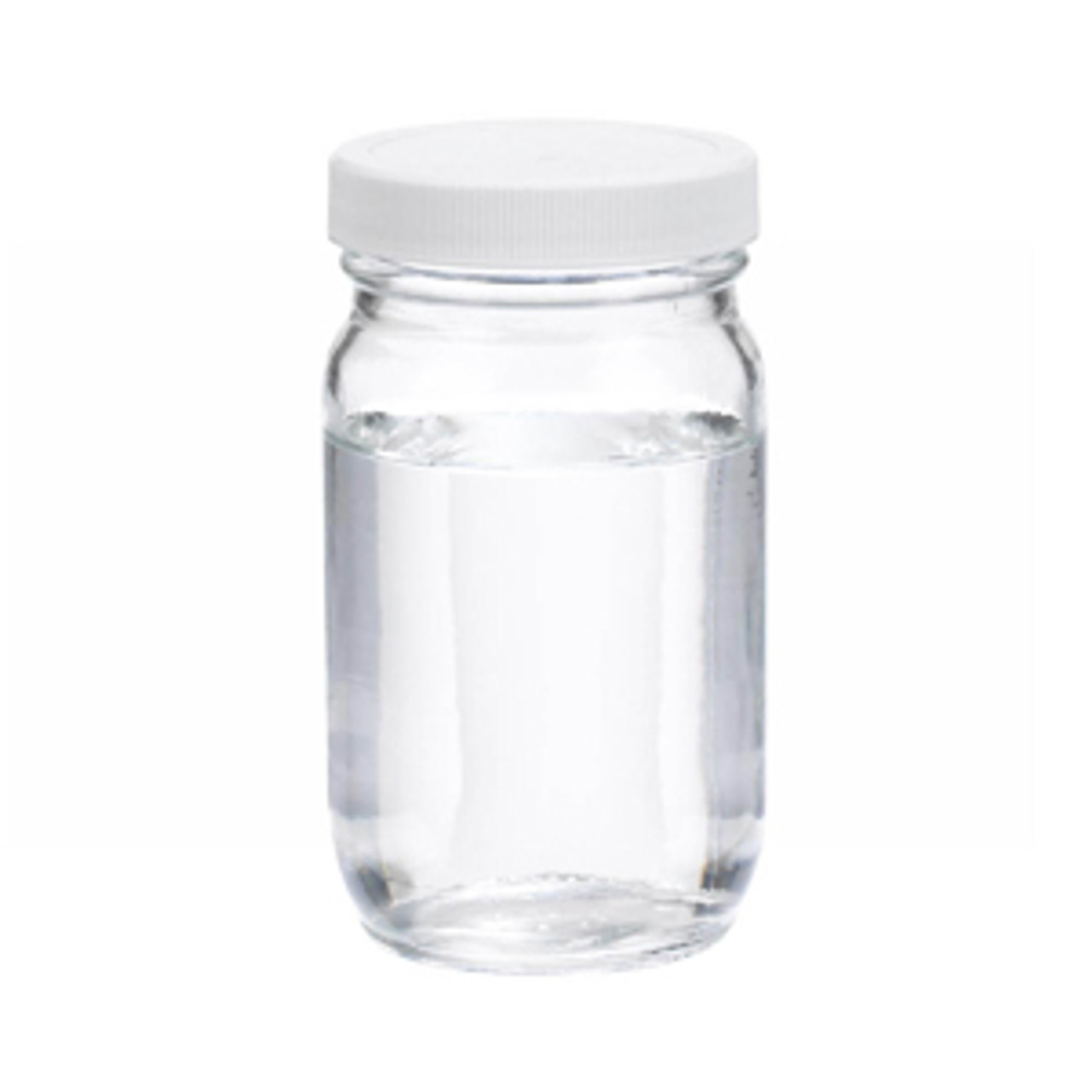 WHEATON® 8oz Clear Glass Wide Mouth Packer Bottles, PTFE Lined Polypropylene Caps, case/24