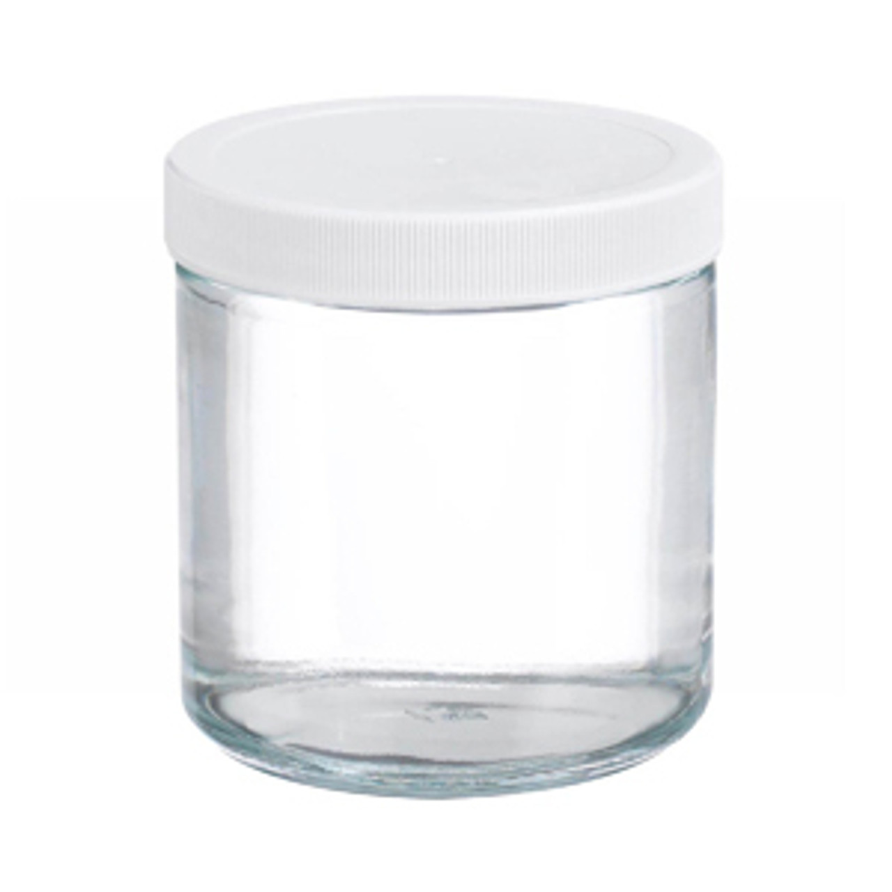 Certified, Clean 4 oz Clear Glass Sample Jars with Screw Caps, Short, case/ 24