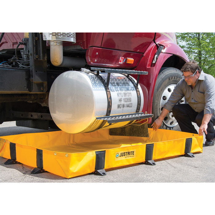 Justrite Rigidlock Quickberm Lite, 4'W X 6'L X 8"H