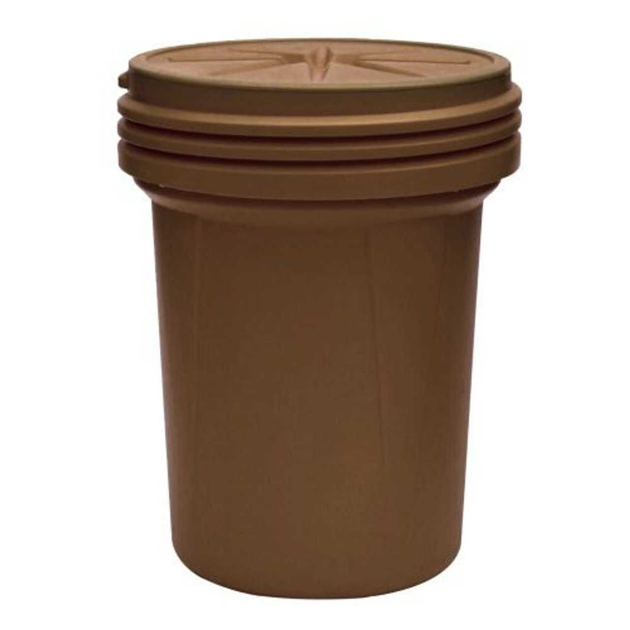 Eagle 30 Gallon, Screw-On Lid, Lab Pack Plastic Barrel Drum, Brown