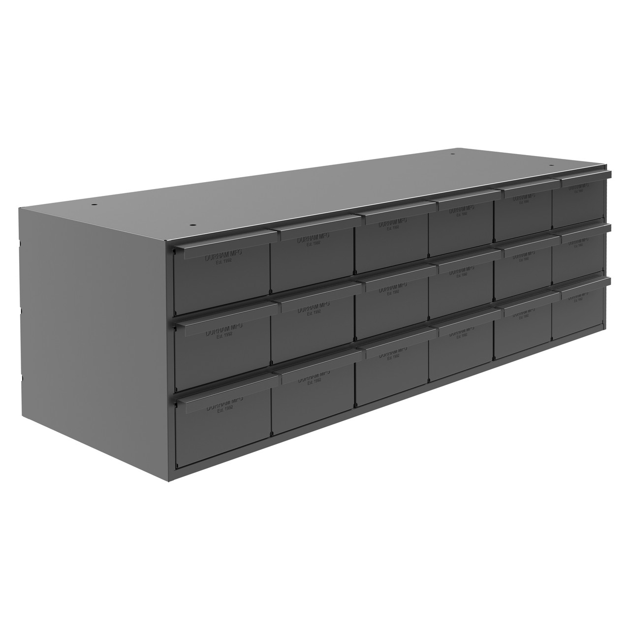 18 Drawers, 11-5/8 Deep, Steel Construction, For Small Part Storage, Gray