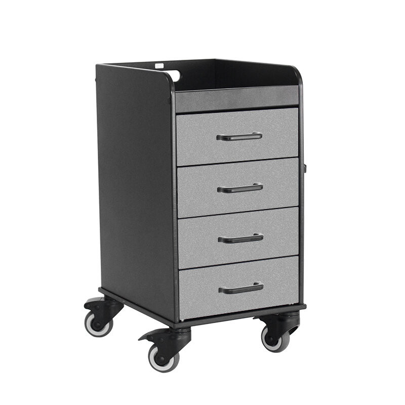 Metallic Silver Black Compact Cart
