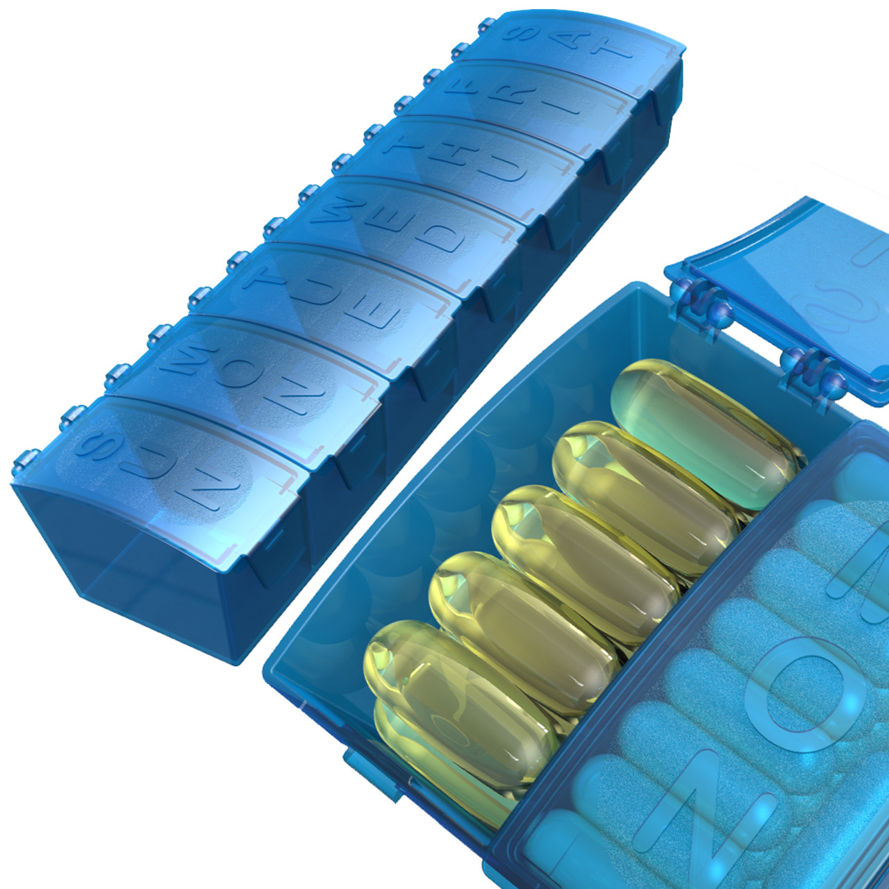 Water Bottle & Portable Pill Organizer, 7 Day Pill Case + 8oz Cup