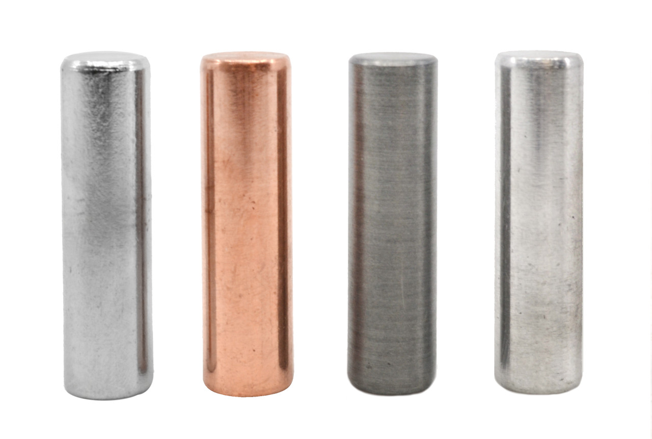 Metal Cylinders, 1/2 inch x 2 inches (about 50 mm x 13 mm), Set of 6 
