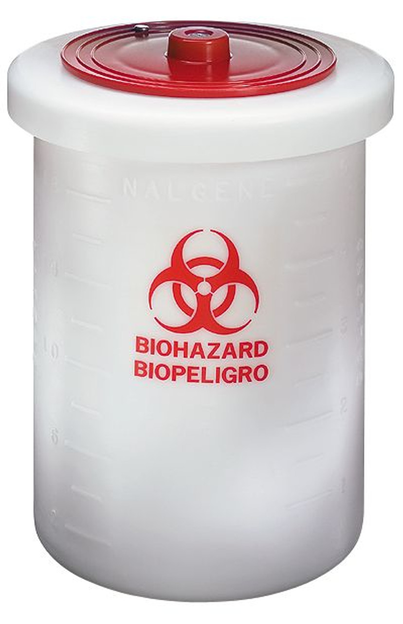 Nalgene® 6370-0015 Waste Container, Biohazardous, PP, 15 gallon, Each