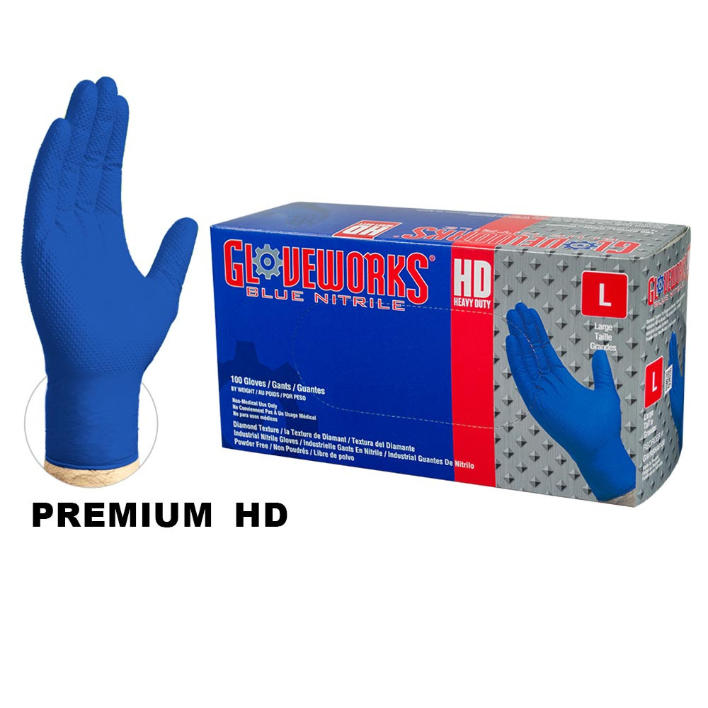 Blue Stretch-Nitrile Gloves, FDA Approved, Textured, Powder-Free