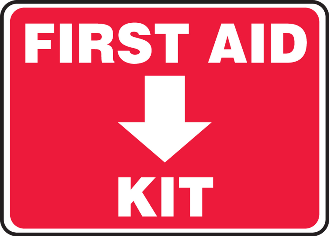 Safety Sign: First Aid Kit, 10" x 14", Pack/10
