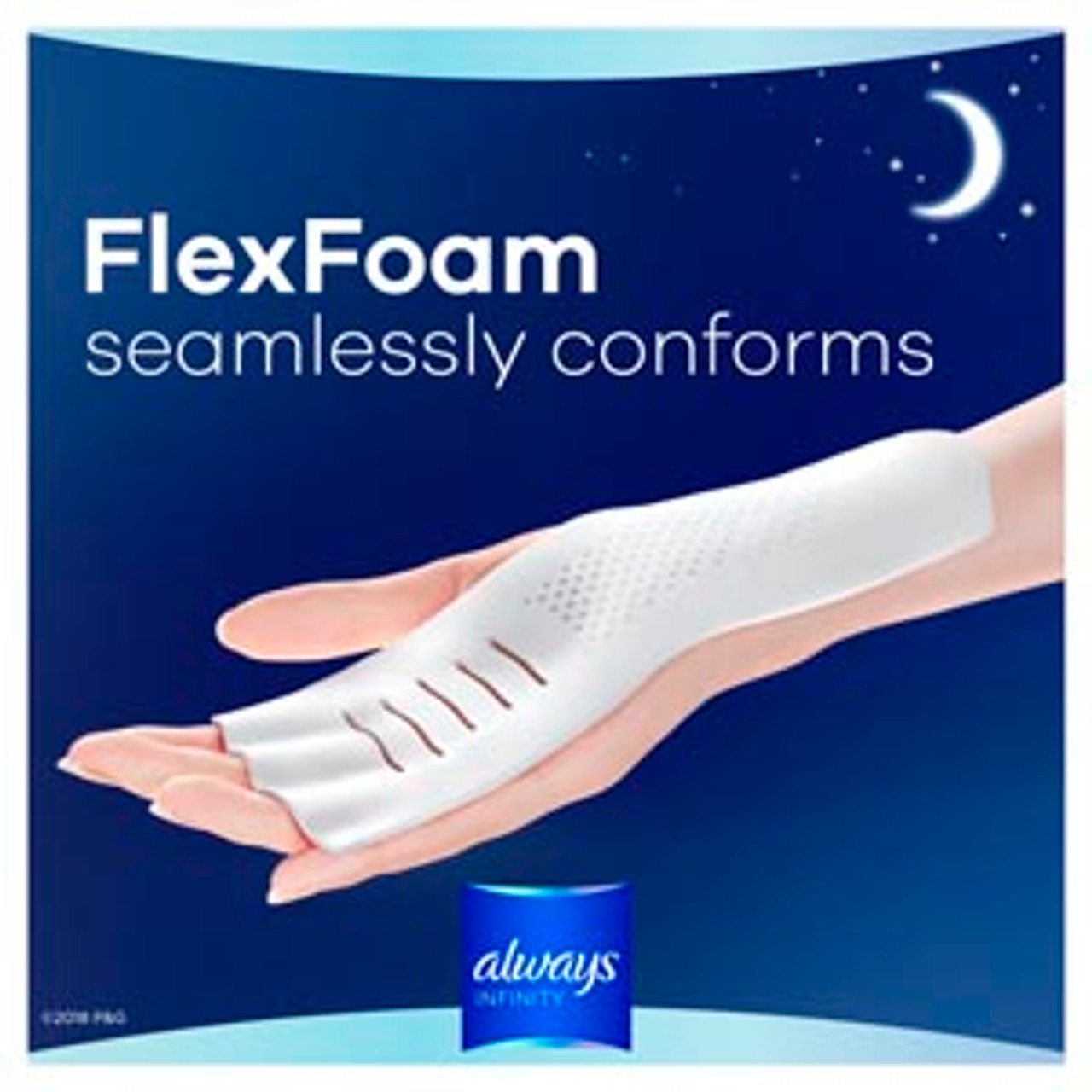 Always Pads Size 1 Infinity with Flex Foam 18 Count (Pack of 6)