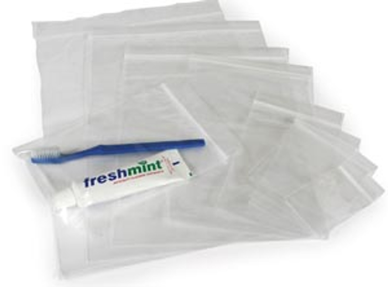 Reclosable Plastic Zipper Bags 2 mil, Clear. (100 Bags)