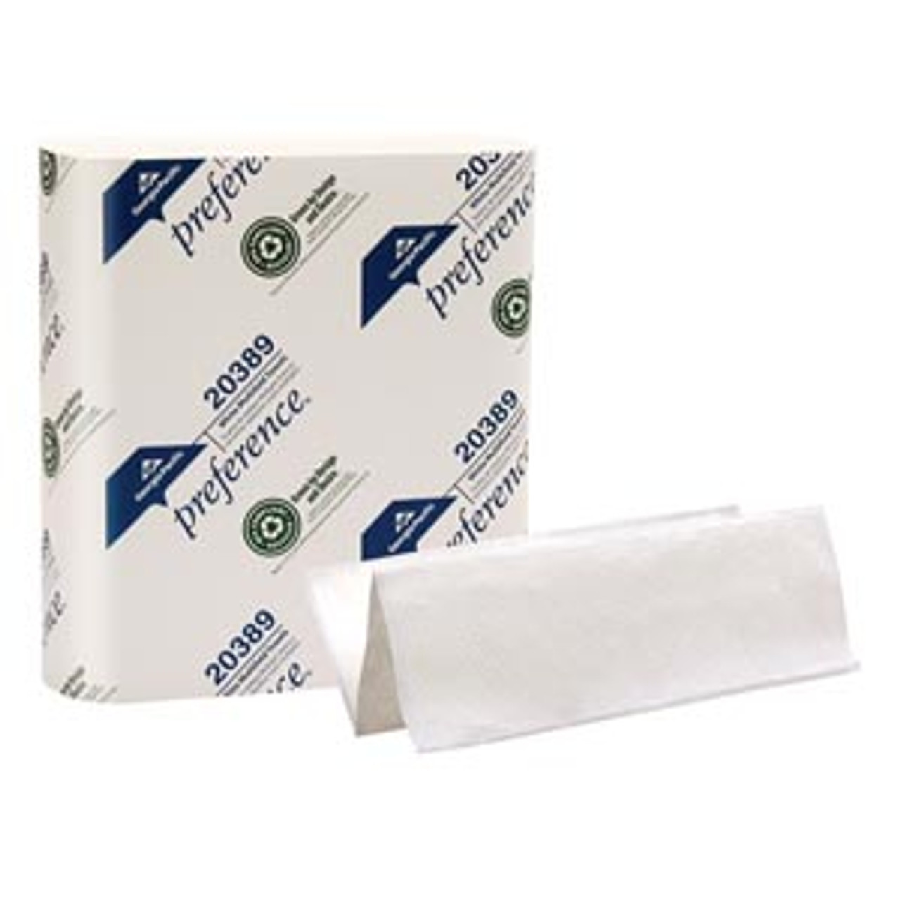Preference® Multifold Paper Towels, Paper Band, White, 9 1/4 x 9