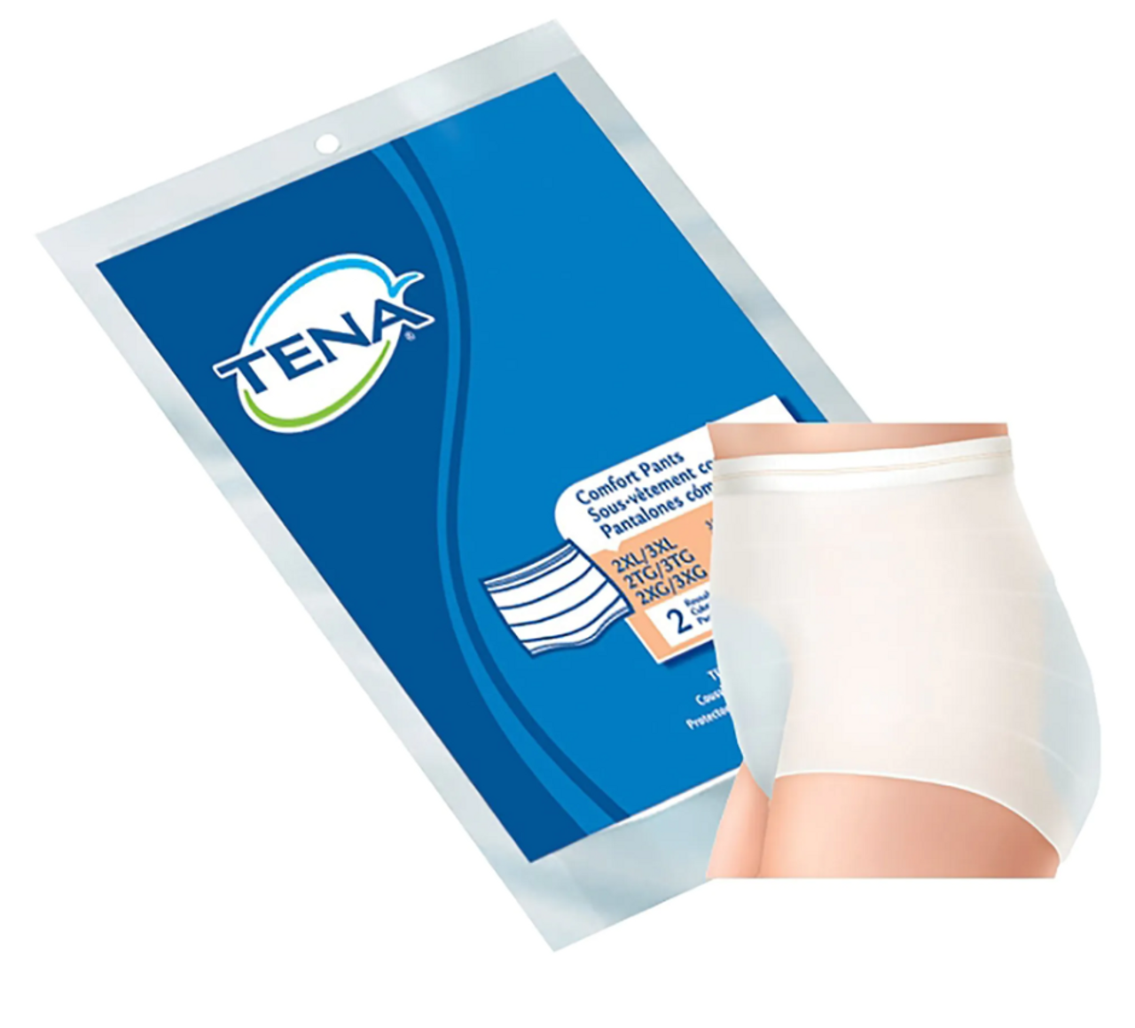 Tena® Comfort Pants, Peach, 2XL/ 3XL, 38 - 62 Hip, Bulk, case/60